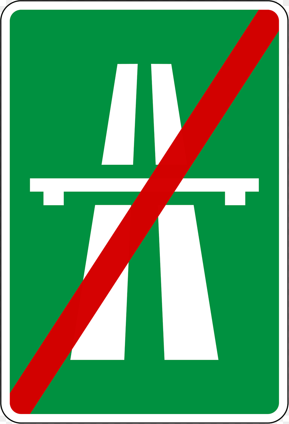 Motorway Ends Sign In Slovenia Clipart, Symbol, First Aid, Road Sign Png