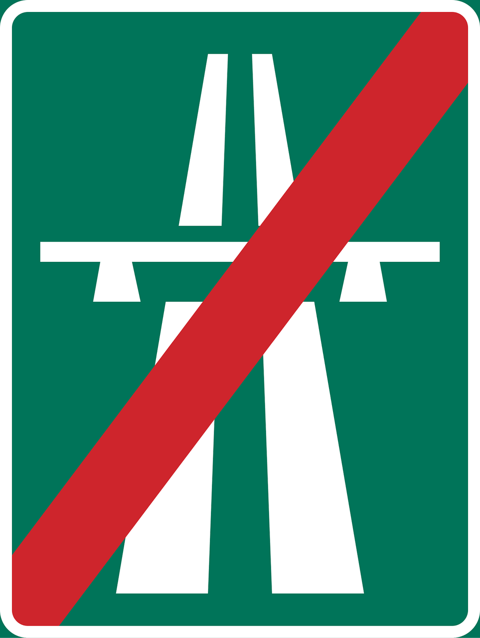 Motorway Ends Sign In Sweden Clipart, Symbol, Road Sign, First Aid Free Png