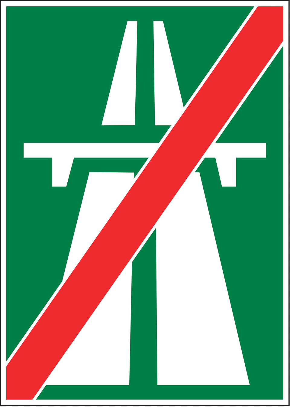 Motorway Ends Sign In Switzerland Clipart, Symbol, Road Sign Free Png Download