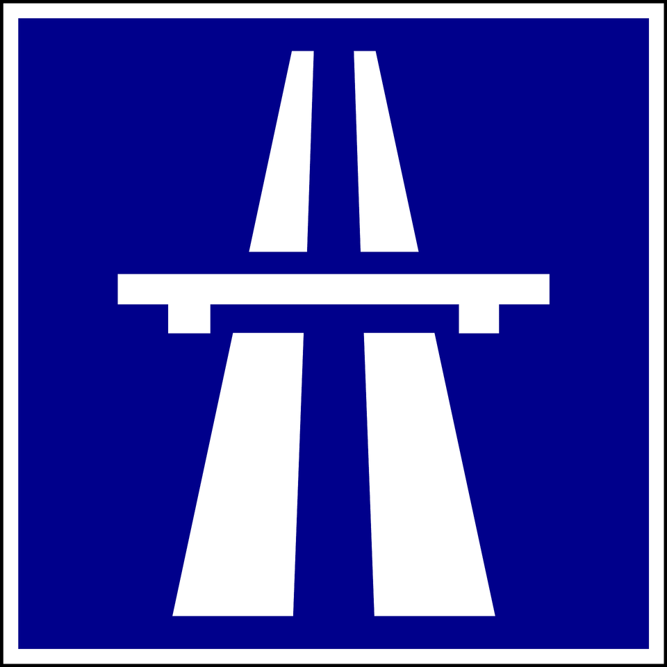 Motorway Sign In Hungary Clipart, Symbol, Mailbox Png Image