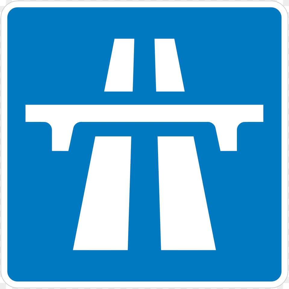 Motorway Sign In Uk Clipart, Symbol, First Aid, Road Sign Png Image