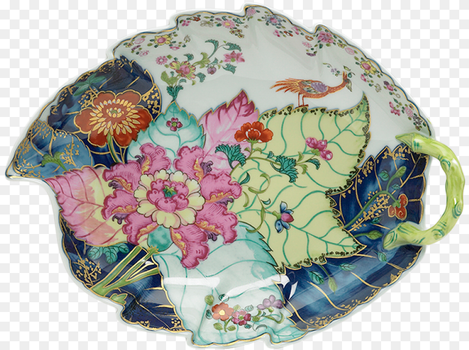 Mottahedeh Tobacco Leaf Large Leaf Dish, Art, Porcelain, Pottery, Food Png Image