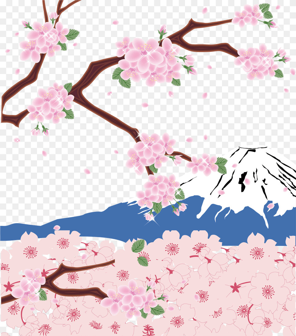 Mount Fuji Cherry Blossom Clipart Cherry Blossom Flower, Plant, Cherry Blossom Free Transparent Png