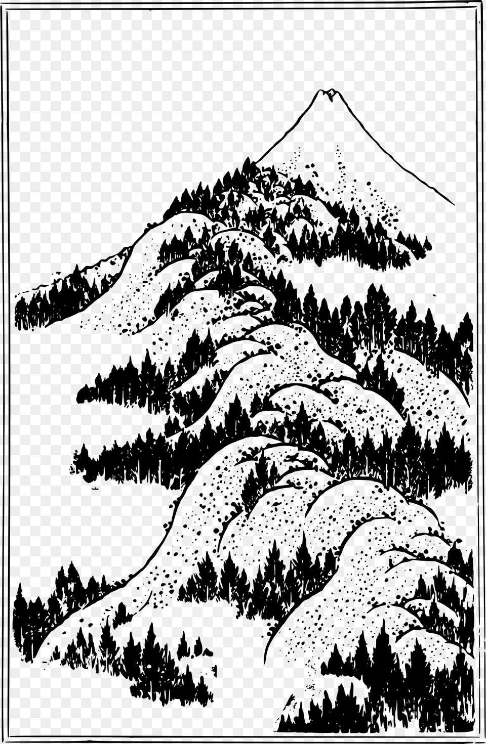 Mount Fuji Clipart Mountain Range Mount Fuji Line Art, Gray Free Png Download