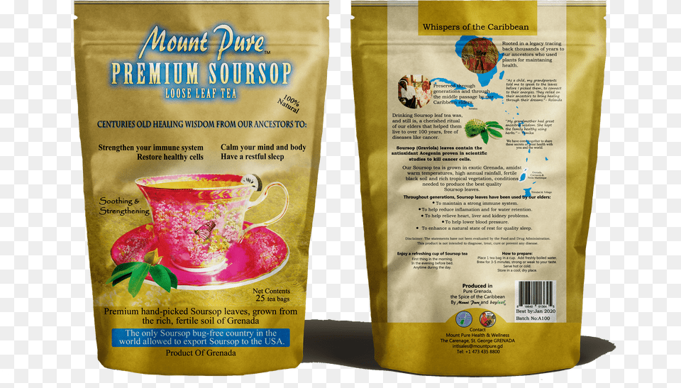 Mount Pure Premium Soursop Tea, Cup, Herbal, Herbs, Plant Free Transparent Png