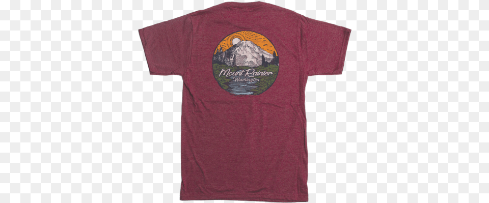 Mount Rainier Hand Did Mountain Jaguar, Clothing, T-shirt, Maroon Free Transparent Png