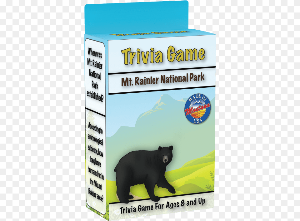 Mount Rainier National Park Trivia Card Game, Animal, Bear, Mammal, Wildlife Free Transparent Png