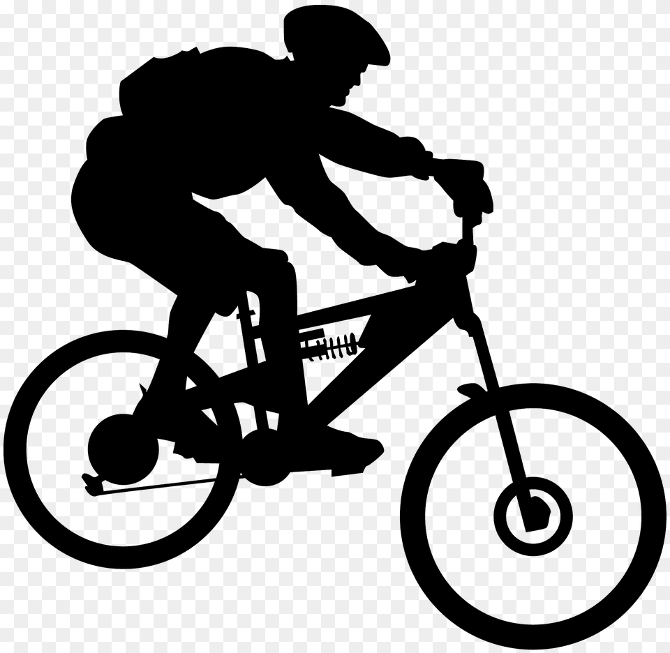 Mountain Biker Silhouette, Adult, Vehicle, Transportation, Person Png Image
