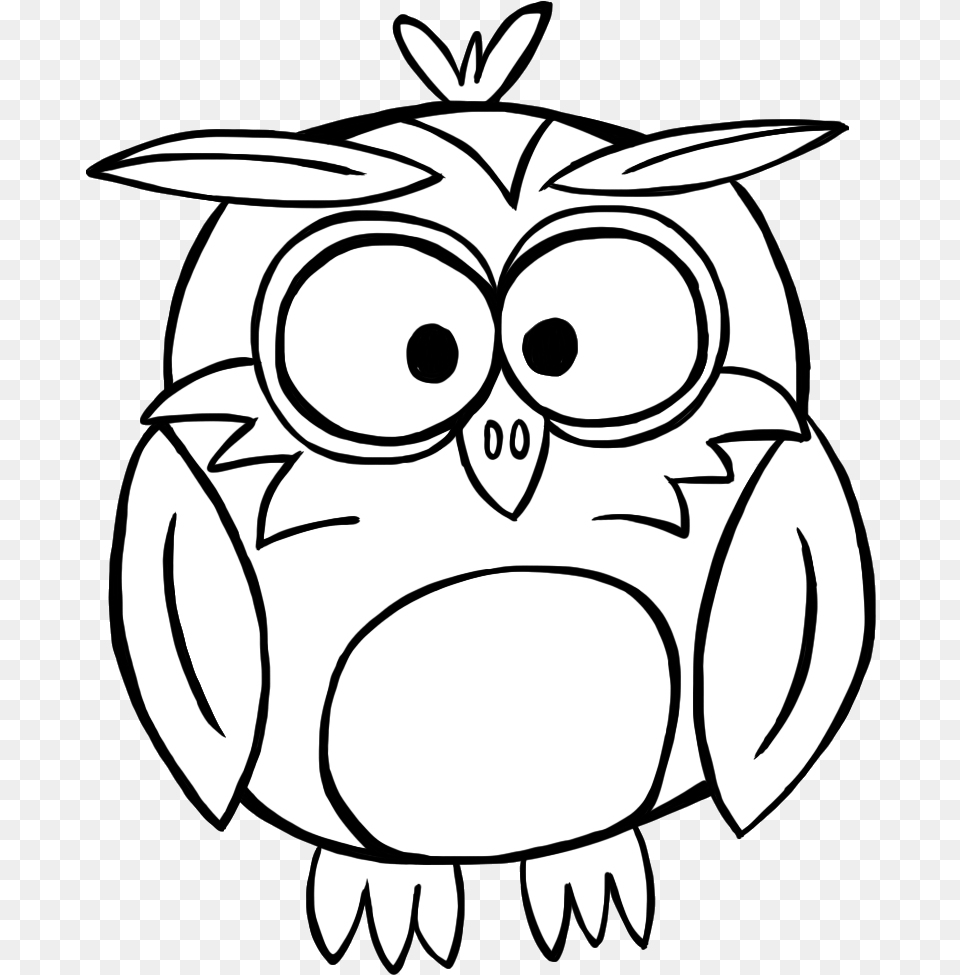 Mountain Black And White Clip Art Owl Cute Black And White, Stencil, Book, Comics, Publication Free Transparent Png