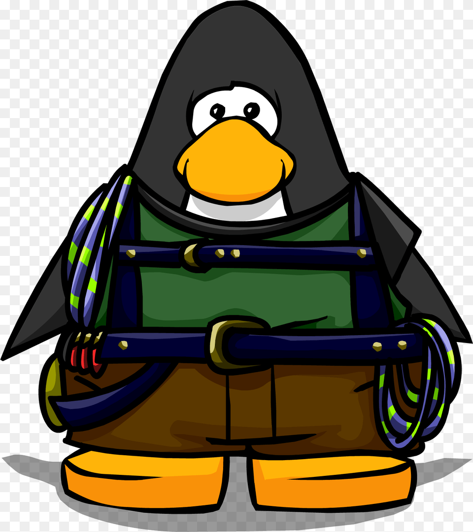 Mountain Climber Club Penguin With Headphones, Bag, Furniture, Baby, Person Free Png Download
