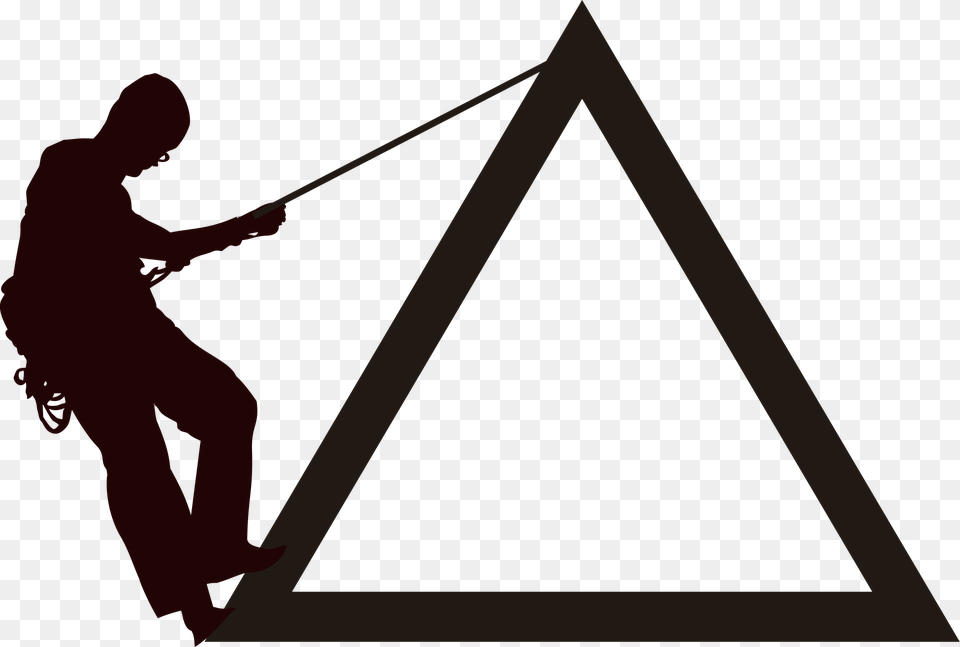 Mountain Climbing Symbol Logo Silhouette Climber Mentahan Logo Pendaki Gunung, Triangle, Adult, Female, Person Free Transparent Png
