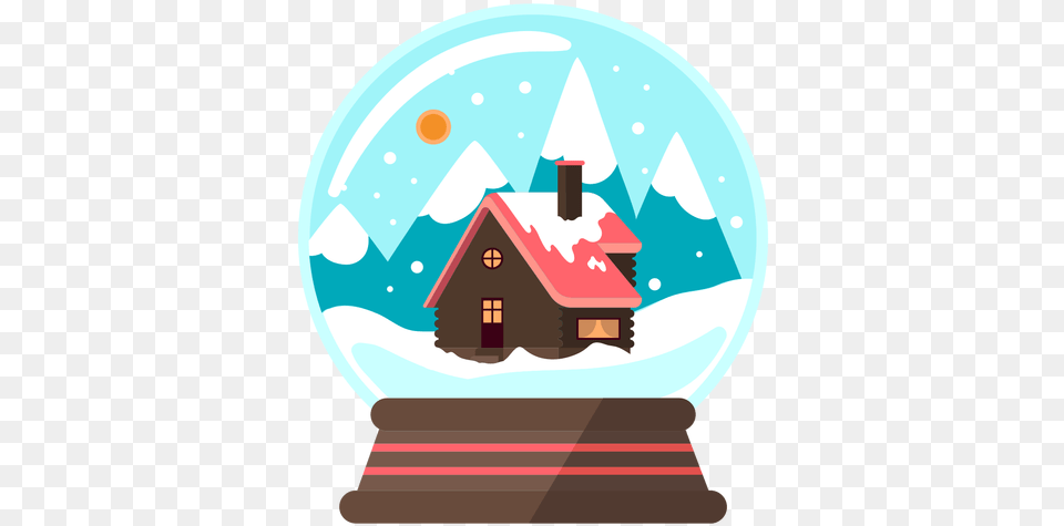 Mountain Cottage Snow Globe U0026 Svg Vector File Lovely, Nature, Outdoors, Architecture, Building Free Transparent Png