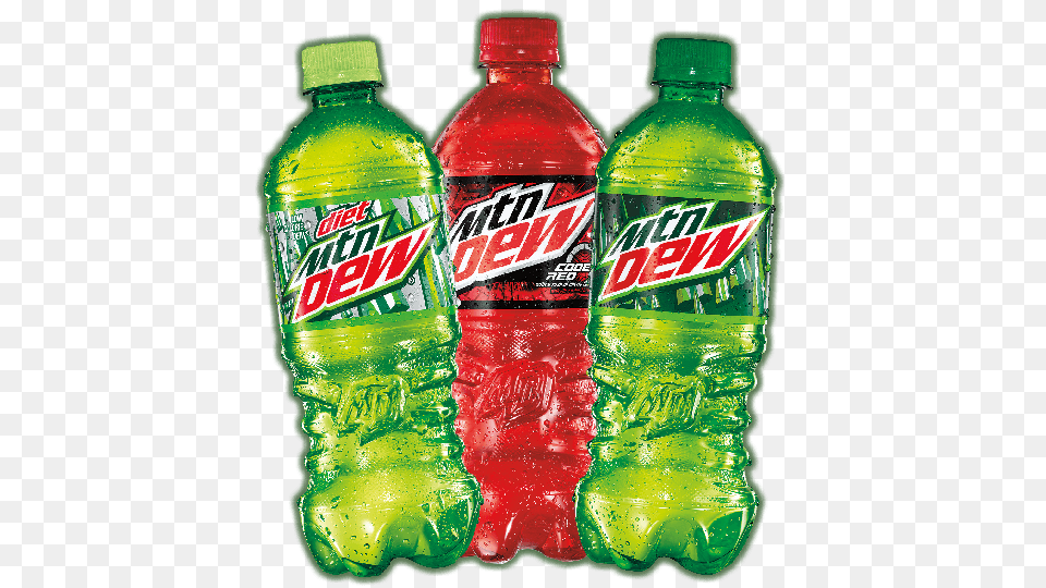 Mountain Dew 3 Bottles, Bottle, Beverage, Pop Bottle, Soda Png