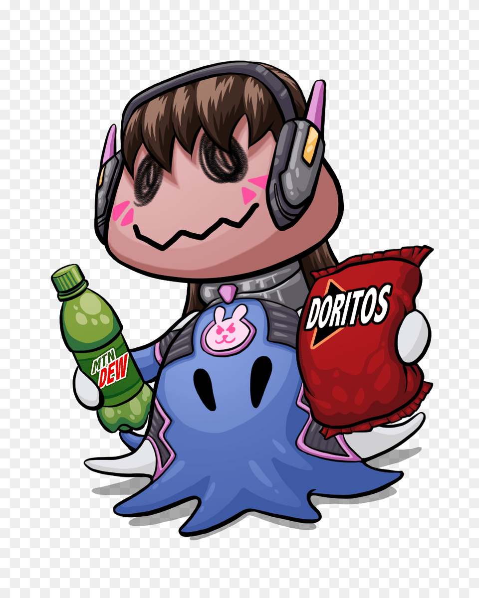 Mountain Dew Clipart Mon Overwatch Pokemon D Va, Bottle, Baby, Person, Cartoon Free Transparent Png