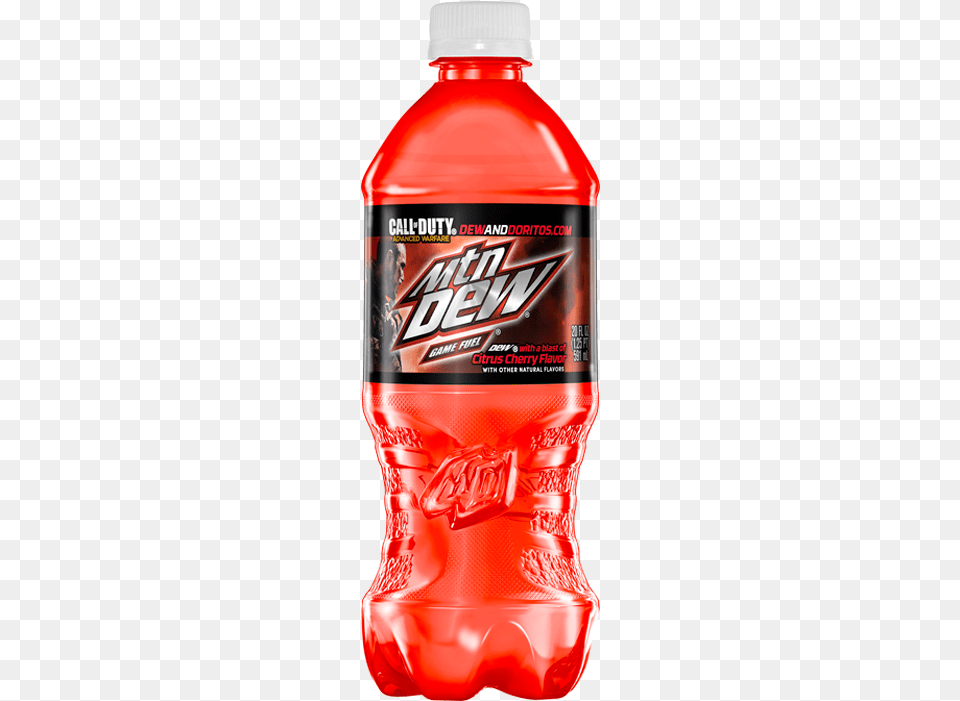 Mountain Dew Game Fuel Citrus Flavor 20 Oz Pack Of Discontinued Mountain Dew Red, Food, Ketchup, Bottle, Beverage Free Png