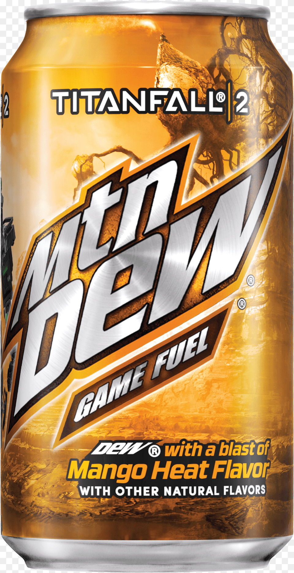 Mountain Dew Game Fuel Mango Heat, Tin, Alcohol, Beer, Beverage Png Image