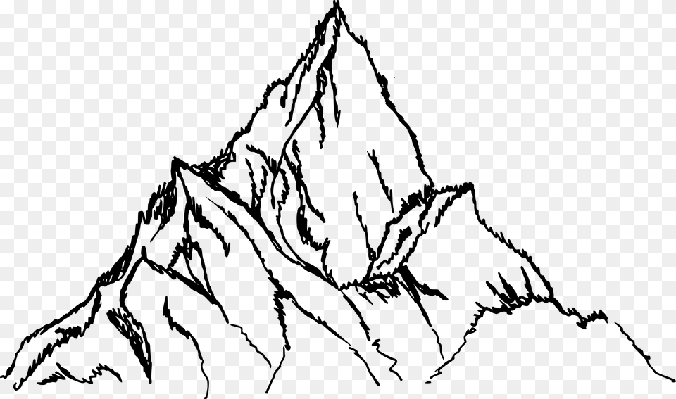 Mountain Drawing Transparent Background, Gray Png Image