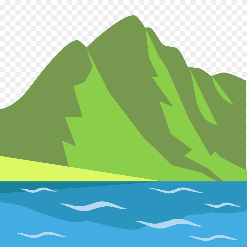 Mountain Emoji Clipart, Water, Sea, Peak, Outdoors Png Image