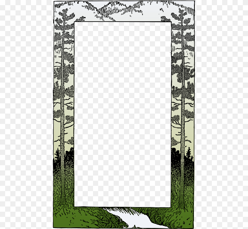 Mountain Frame Svg Clip Arts, Vegetation, Tree, Plant, Woodland Png
