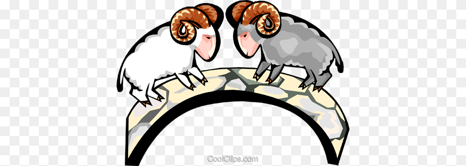 Mountain Goats Rams Royalty Vector Clip Art Illustration, Animal, Baby, Person, Mammal Free Transparent Png