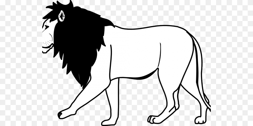 Mountain Lion Clipart Lion Body Lion Clipart Black And White, Animal, Mammal, Stencil, Wildlife Free Transparent Png