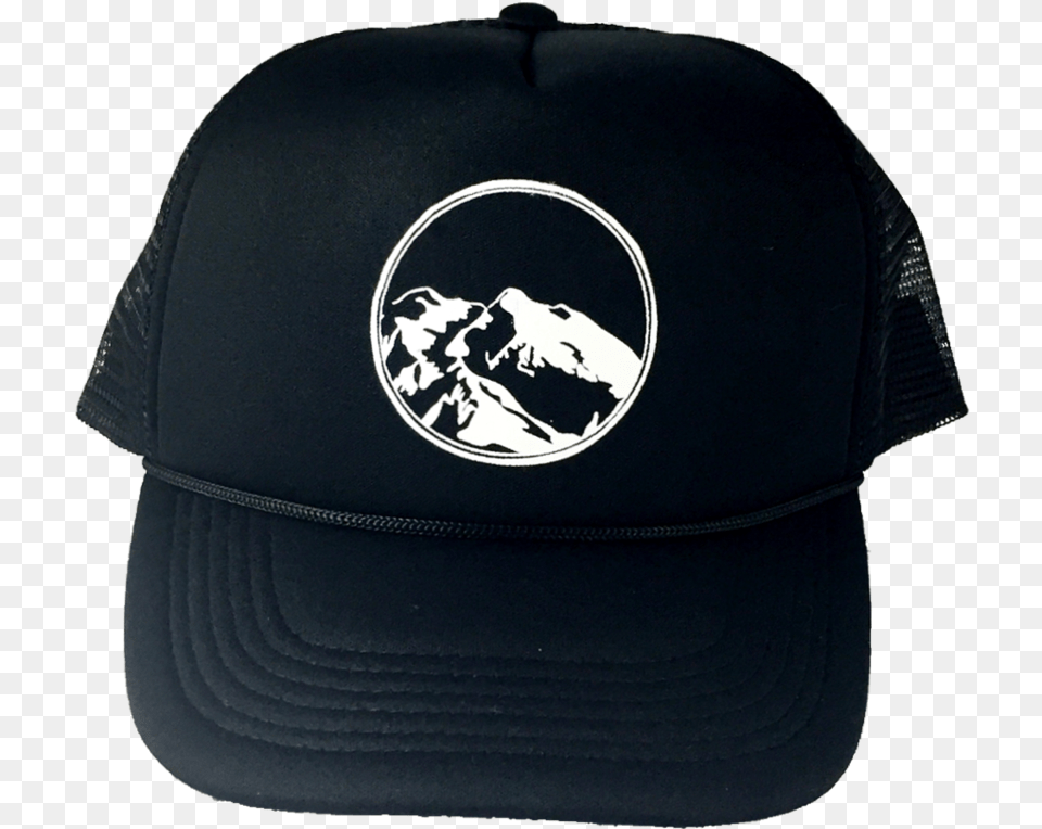 Mountain Logo Trucker Hat Black U2013 Denali Strap Co Baseball Cap, Baseball Cap, Clothing Png Image