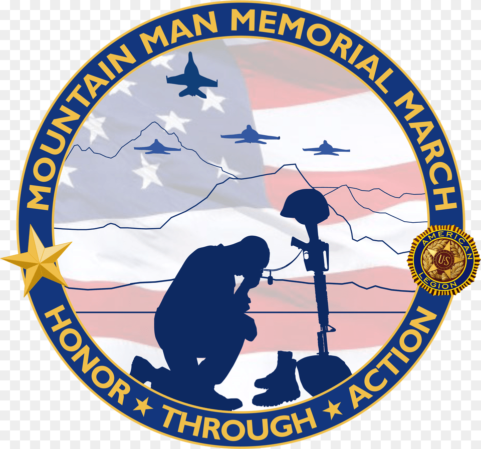 Mountain Man Memorial March Medal, Adult, Person, Male, Logo Free Transparent Png