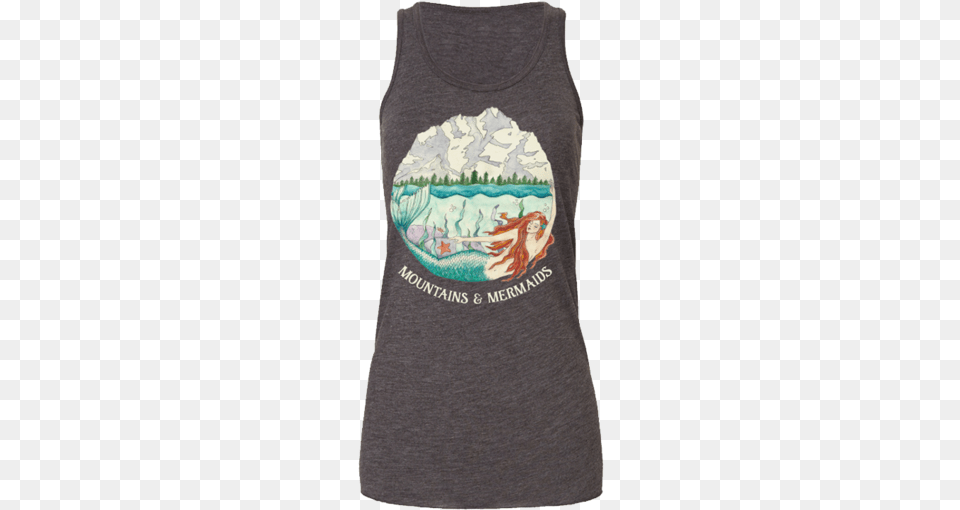 Mountain Mermaid Flowy Racerback Tank Active Tank, Clothing, T-shirt, Tank Top, Person Free Png Download