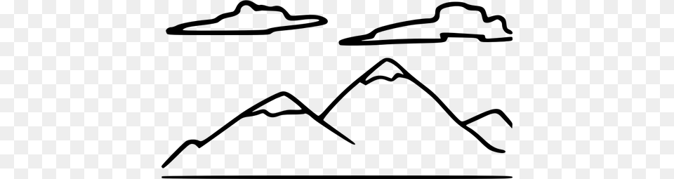 Mountain Outline, Gray Png