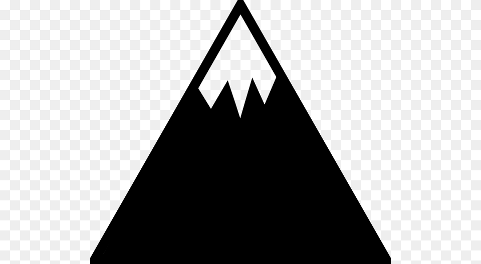 Mountain Outline For Kids Clipart Mountain Silhouette Svg, Triangle, Ammunition, Grenade, Weapon Free Transparent Png