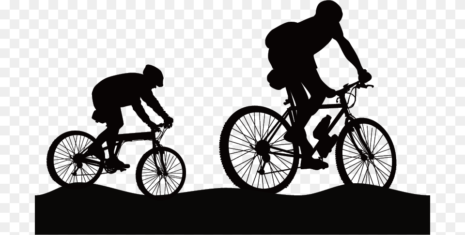 Mountain Recreation Outdoor Bicycle Hiking Cycling Mountain Bike Silhouette, Adult, Person, Man, Male Png Image