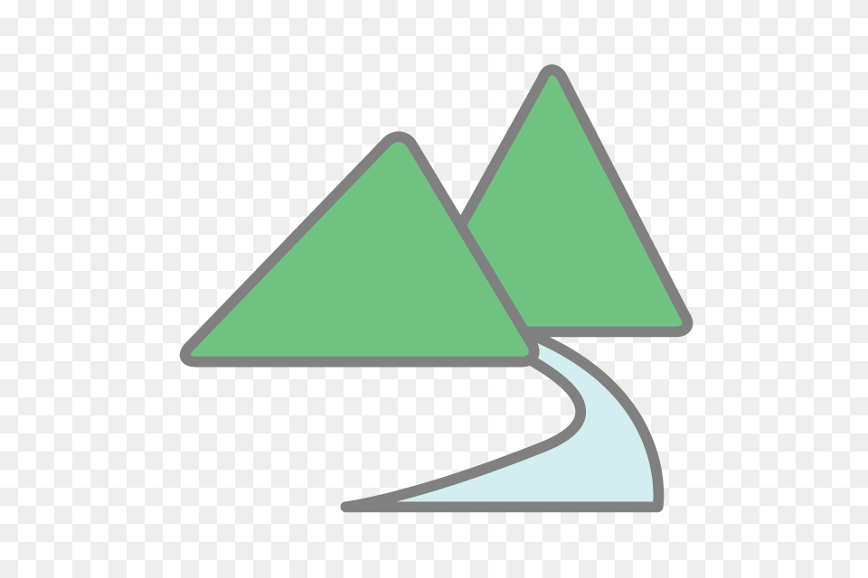 Mountain River Icon Clip Art Illustration Material, Triangle, Device, Grass, Lawn Png