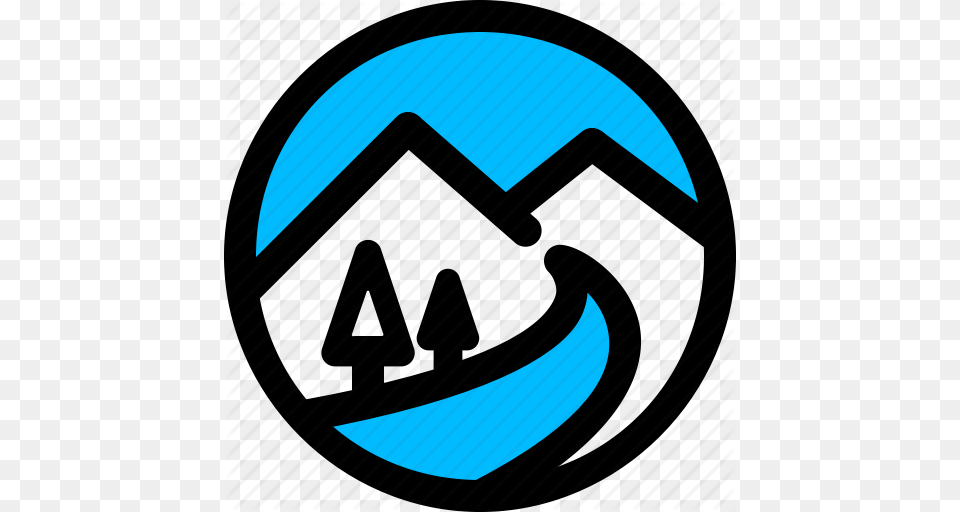 Mountain River Valley Icon, Accessories, Goggles, Logo, Sphere Png Image