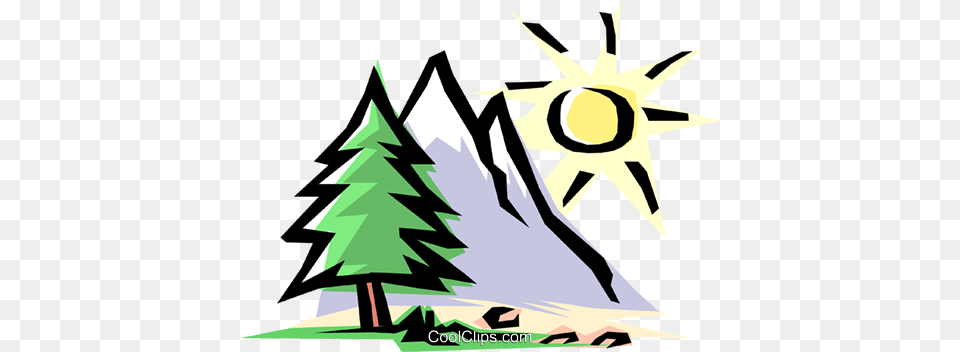 Mountain Scene Royalty Vector Clip Art Illustration, Graphics, Outdoors, Tree, Plant Free Png Download