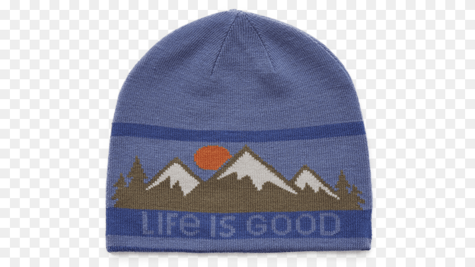 Mountain Scenic Reversible Life Is Good Beanie Beanie, Cap, Clothing, Hat Free Transparent Png