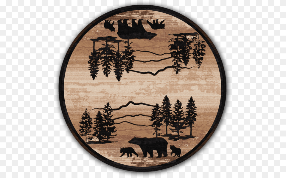 Mountain Shadow Bear Round, Animal, Mammal, Plant, Tree Free Png