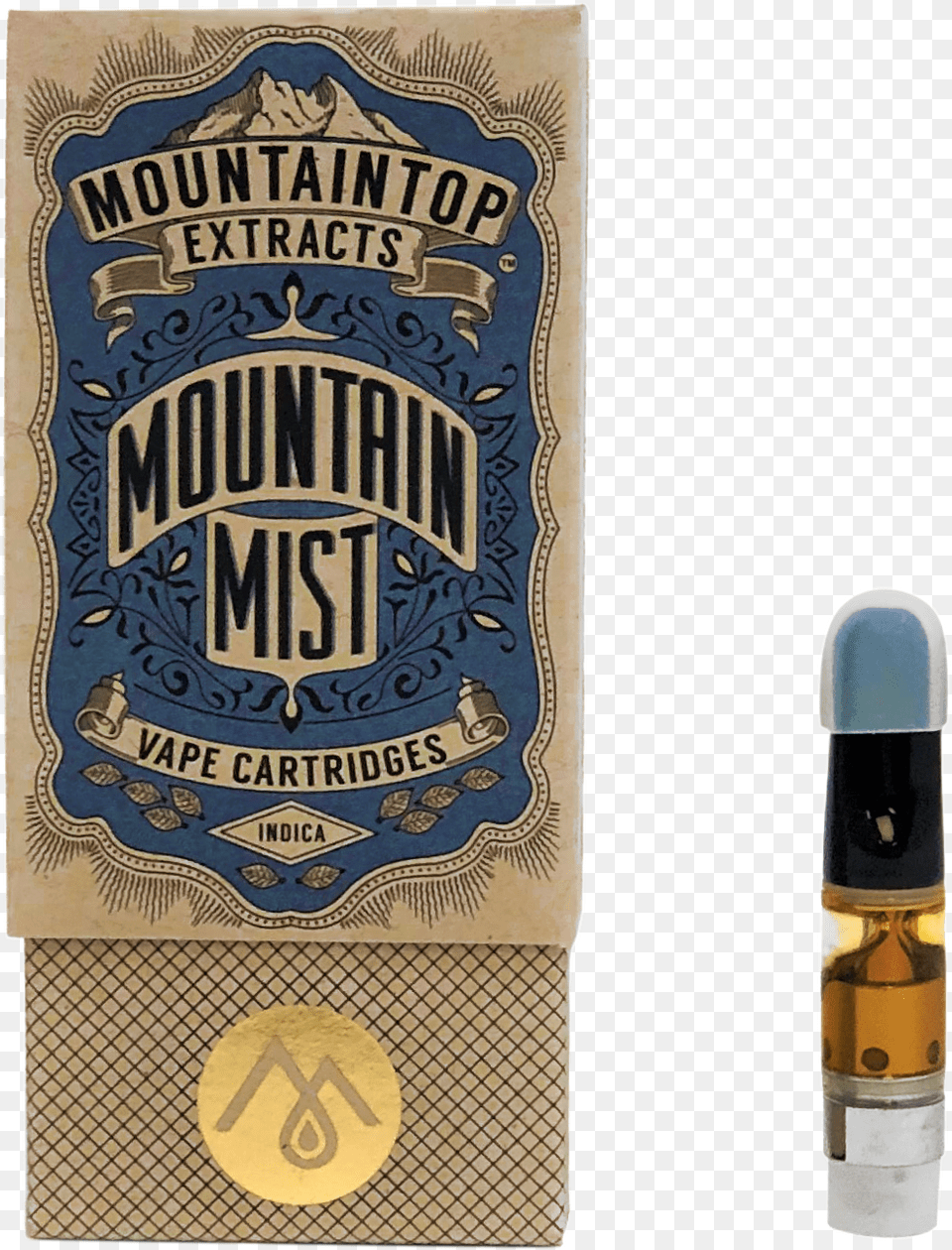 Mountain Top Live Resin Indica Cartridge Label, Bottle, Book, Publication, Alcohol Png Image