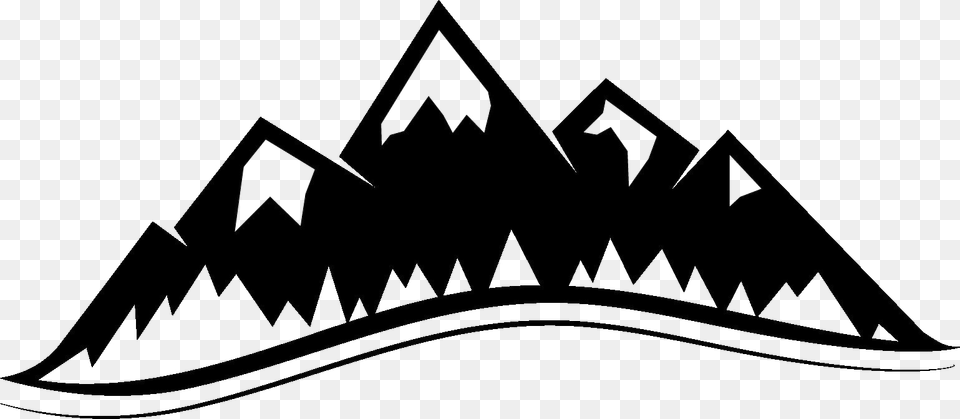 Mountain Mountains Clipart Black And White, Stencil, Clothing, Hat Free Transparent Png