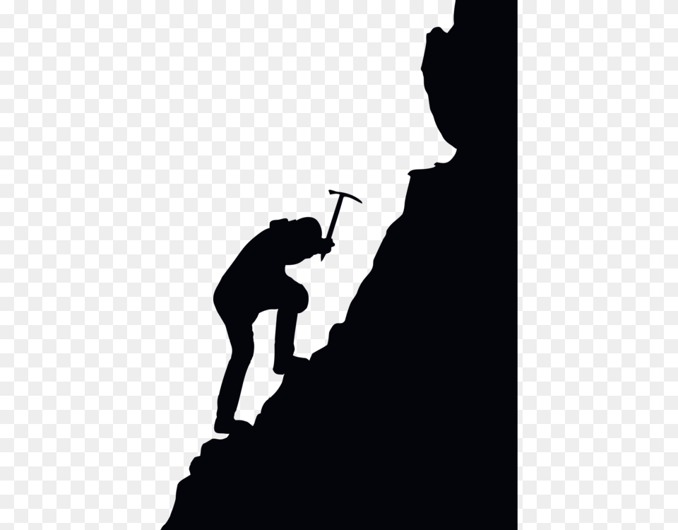 Mountaineering Free Climbing Silhouette, Outdoors, Person, Nature Png Image