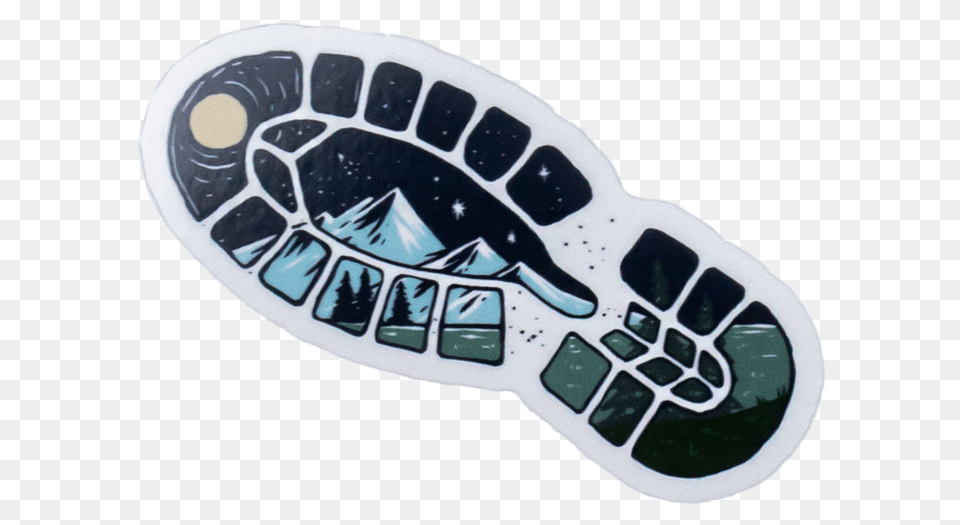 Mountains Boot Print Sticker Large Illustration, Computer Hardware, Electronics, Footprint, Hardware Free Transparent Png