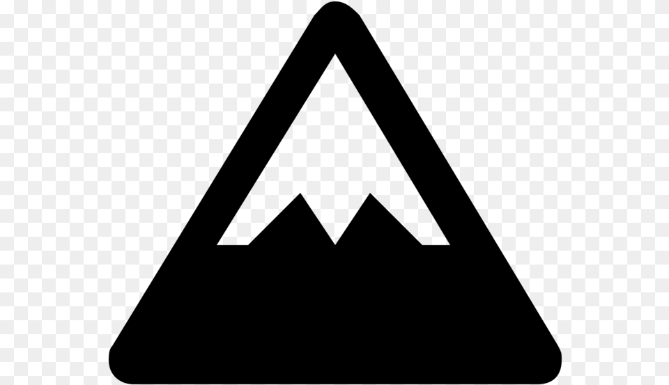 Mountains Clipart Icon Mountain Symbol, Gray Png Image