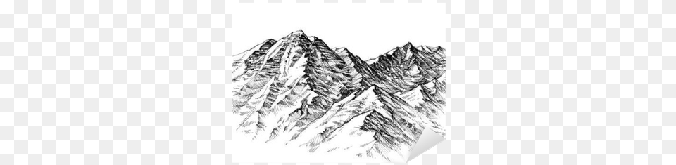 Mountains Ranges Hand Drawing Sticker Pixers We 3d Tekenen Bergen, Art, Mountain, Mountain Range, Nature Free Png