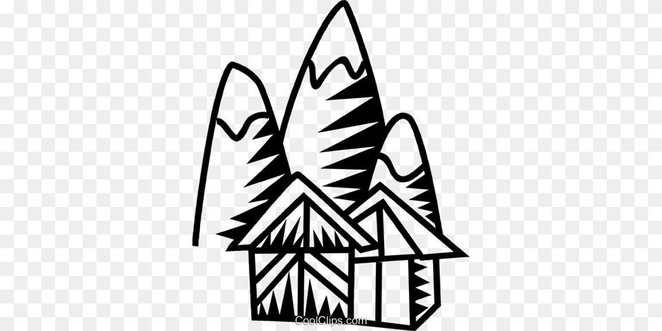 Mountains Royalty Vector Clip Art Illustration, Architecture, Building, Countryside, Hut Free Transparent Png