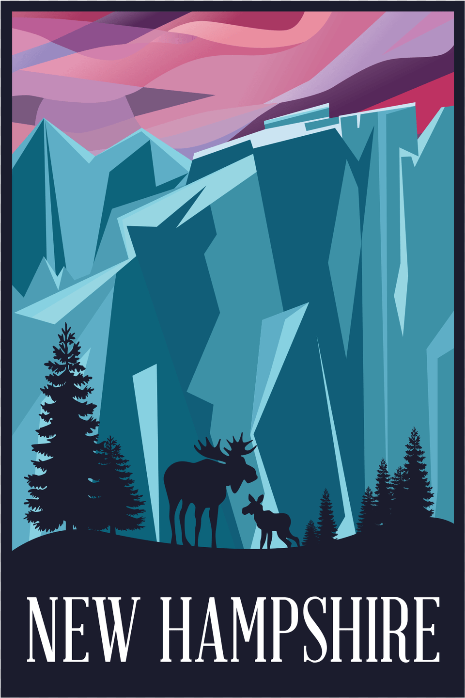 Mountains Silhouette Foregroundclass Lazyload Lazyload Camp Winnipesaukee, Animal, Deer, Mammal, Wildlife Free Png