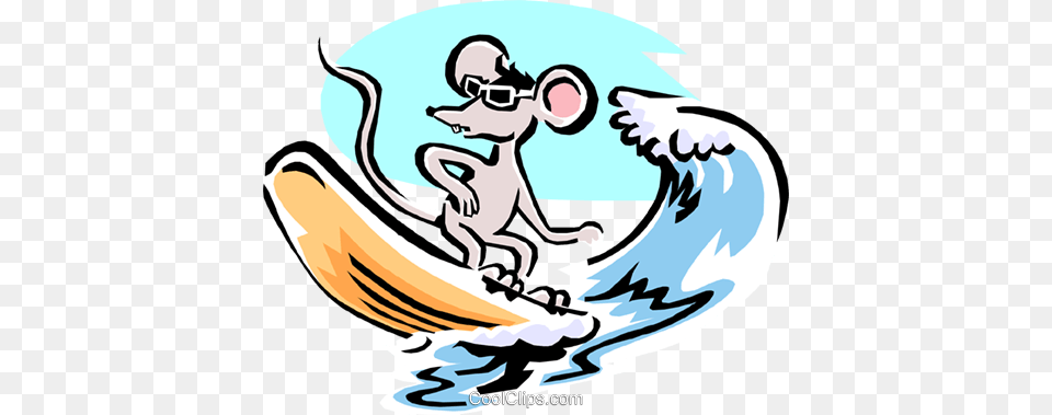 Mouse Cartoon Surfing Mouse Royalty Vector Clip Art, Baby, Person, Water, Outdoors Free Png Download