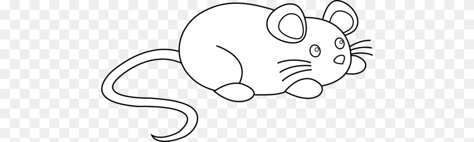 Mouse Cute Rat Clipart Black And White, Animal, Mammal, Rodent, Computer Hardware Png Image