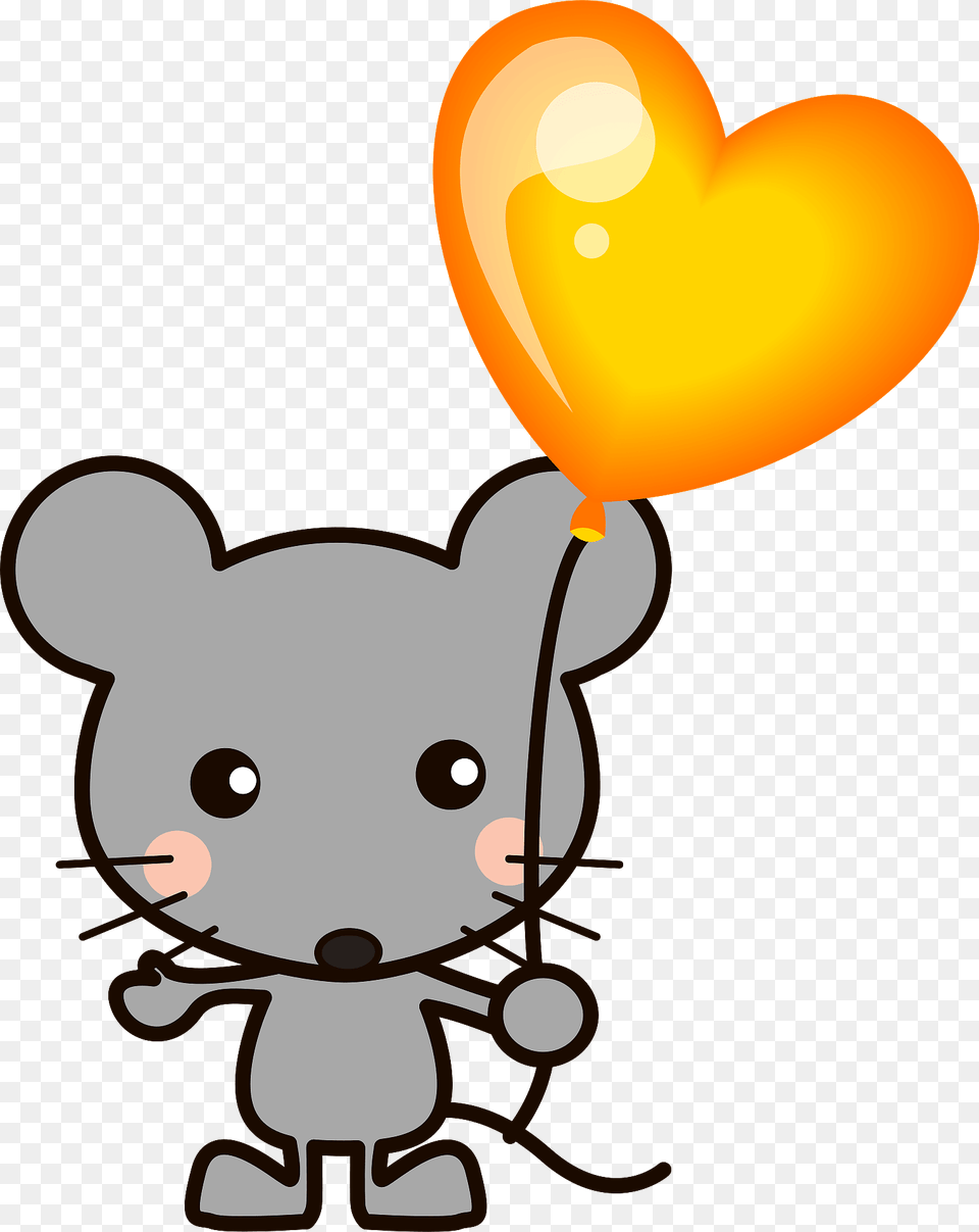 Mouse Is Holding A Heart Balloon Clipart, Dynamite, Weapon Free Transparent Png