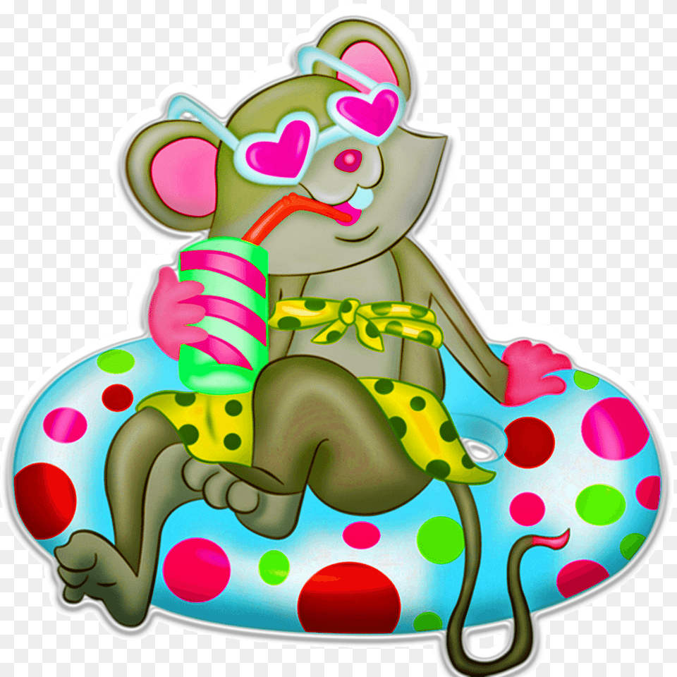 Mouse On Vacation Clipart, Food, Sweets, Toy, Birthday Cake Free Transparent Png