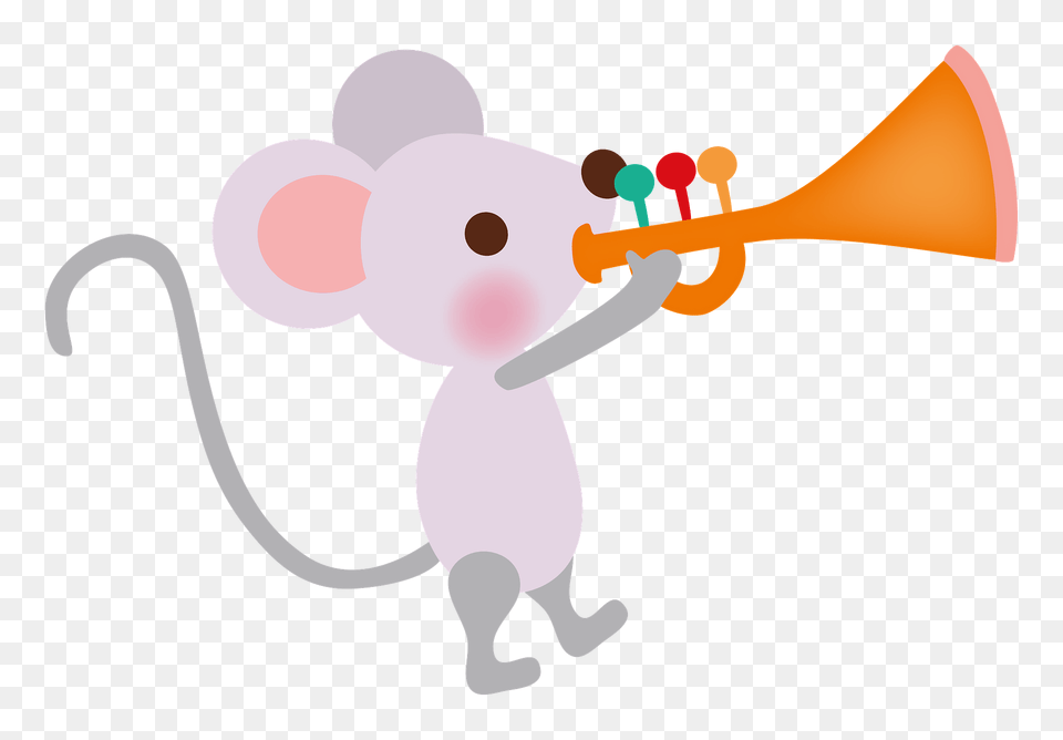 Mouse Playing The Trumpet Clipart, Animal, Fish, Sea Life, Shark Free Png Download