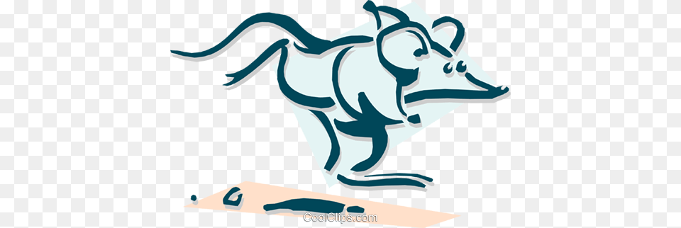 Mouse Running Concept Royalty Vector Clip Art Illustration, Animal, Bull, Mammal, Livestock Free Png